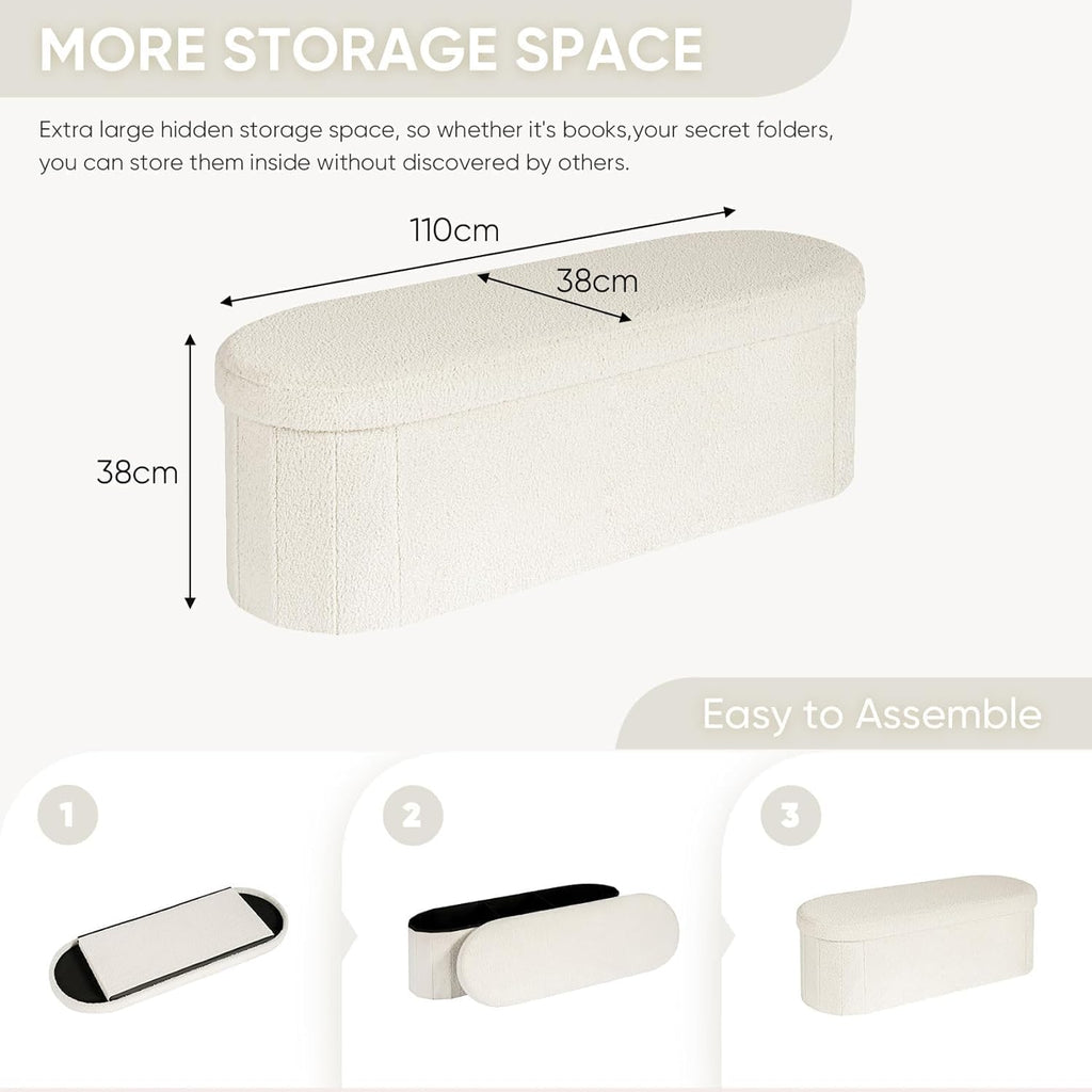 Folding Ottoman Storage Bench