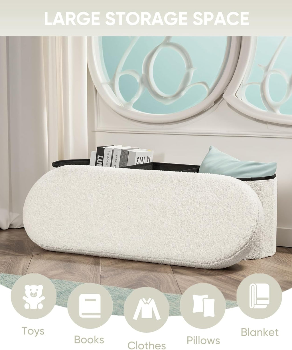 Folding Ottoman Storage Bench